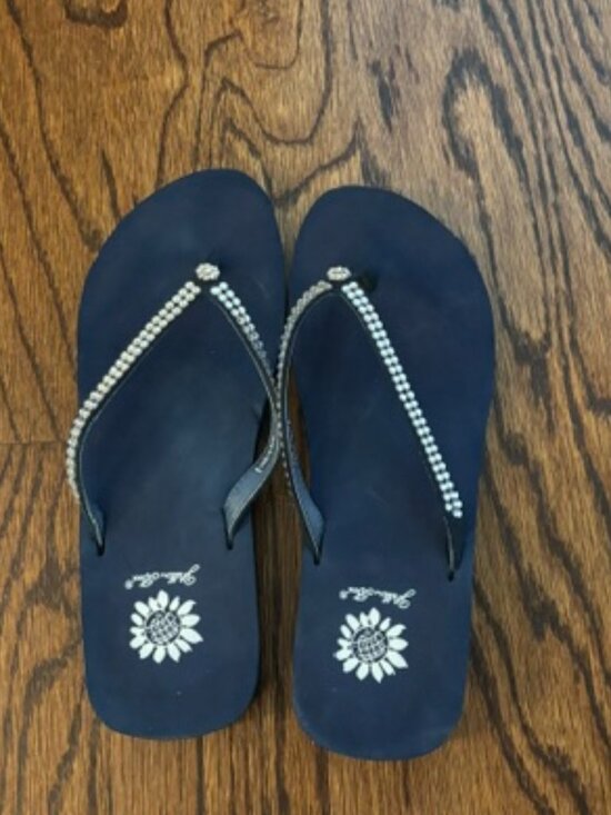 Yellow Box Shoes - Yellow Box Navy Jello Sandals (Flip Flops) - Size 8 - EUC